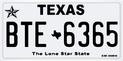 TX license plate BTE6365