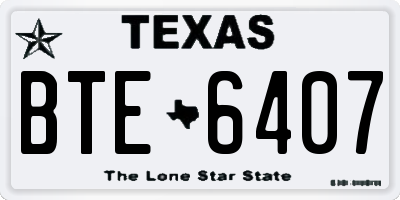 TX license plate BTE6407
