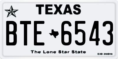 TX license plate BTE6543