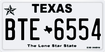 TX license plate BTE6554