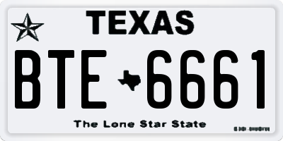 TX license plate BTE6661