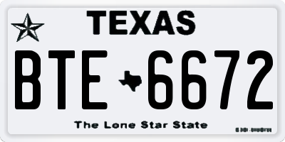 TX license plate BTE6672
