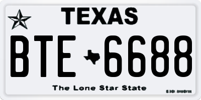 TX license plate BTE6688