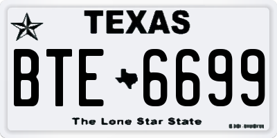 TX license plate BTE6699