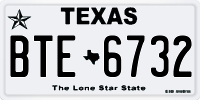TX license plate BTE6732