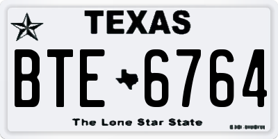 TX license plate BTE6764