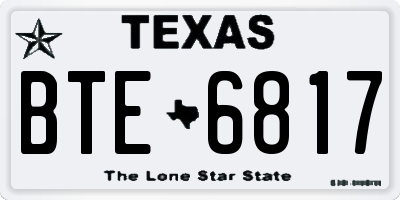 TX license plate BTE6817