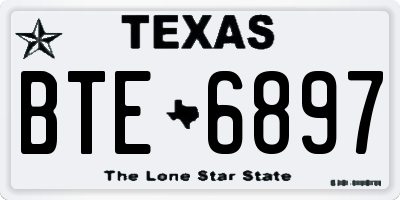 TX license plate BTE6897
