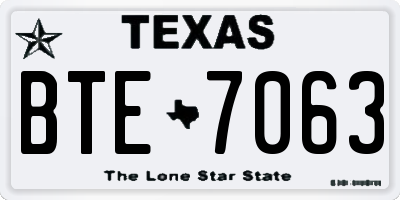 TX license plate BTE7063