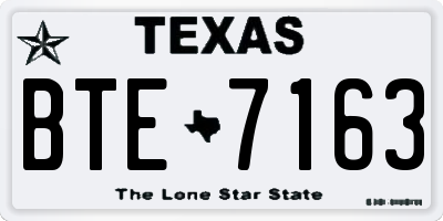 TX license plate BTE7163