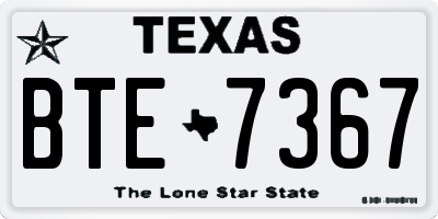 TX license plate BTE7367