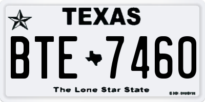 TX license plate BTE7460