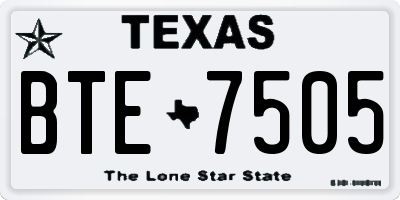 TX license plate BTE7505