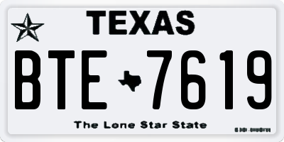 TX license plate BTE7619