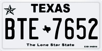 TX license plate BTE7652