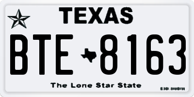 TX license plate BTE8163