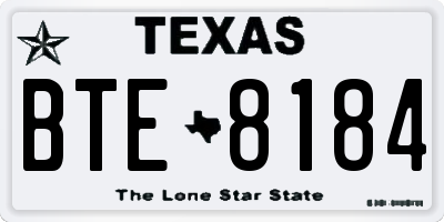 TX license plate BTE8184