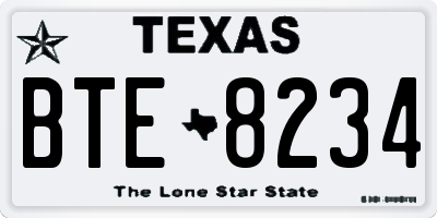 TX license plate BTE8234