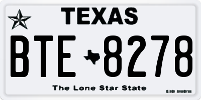 TX license plate BTE8278