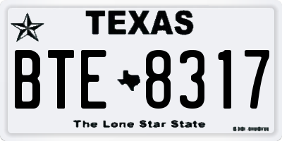 TX license plate BTE8317