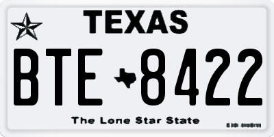 TX license plate BTE8422