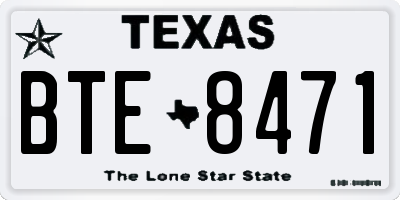 TX license plate BTE8471