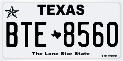 TX license plate BTE8560