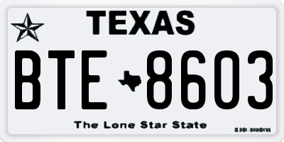 TX license plate BTE8603