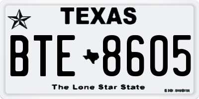 TX license plate BTE8605