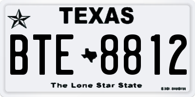 TX license plate BTE8812