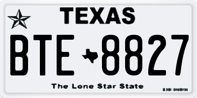 TX license plate BTE8827