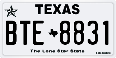 TX license plate BTE8831