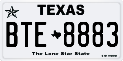 TX license plate BTE8883
