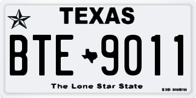 TX license plate BTE9011