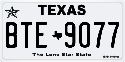 TX license plate BTE9077