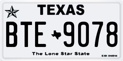TX license plate BTE9078