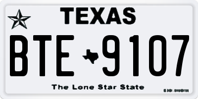 TX license plate BTE9107