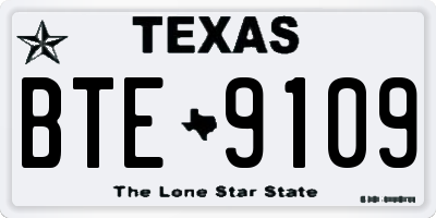 TX license plate BTE9109