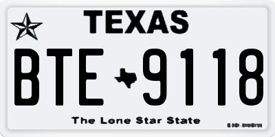 TX license plate BTE9118
