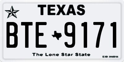 TX license plate BTE9171