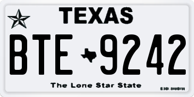 TX license plate BTE9242