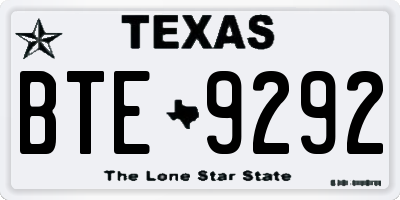 TX license plate BTE9292