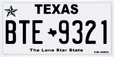 TX license plate BTE9321