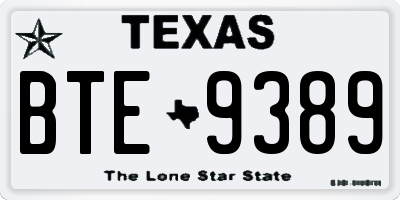 TX license plate BTE9389