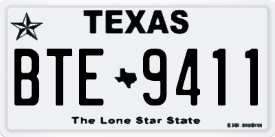 TX license plate BTE9411