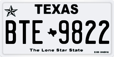 TX license plate BTE9822