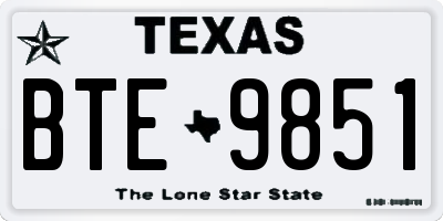 TX license plate BTE9851
