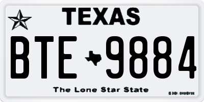 TX license plate BTE9884