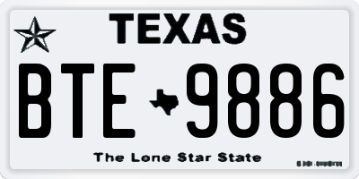 TX license plate BTE9886