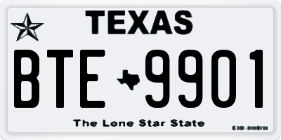 TX license plate BTE9901